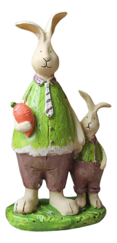 2 Piezas Lindo Conejo Estatua Artesanía Escritorio