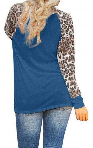 Camisa De Manga Larga Raglán En Bloques Casual De Color De T