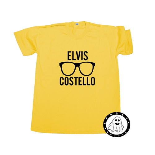 Remera Elvis Costello Logo Unisex Algodón Premium New Wave