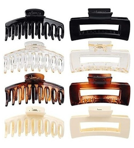 Pack De 8 Pinzas Para Pelo Rectangulares Hair Clamps