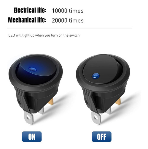 Interruptor Led Redondo Nilight 90013l Varios Colores