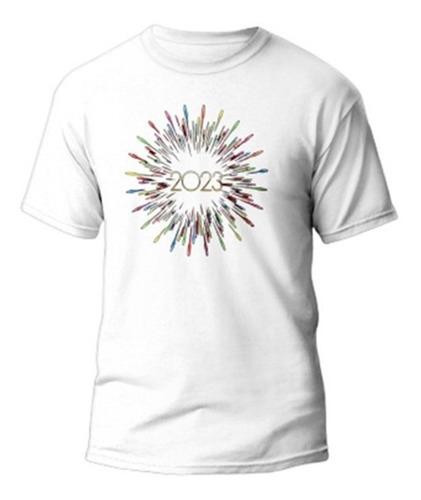 Camisa Camiseta Festas Feliz Ano Novo 2023 Colorido Tinta