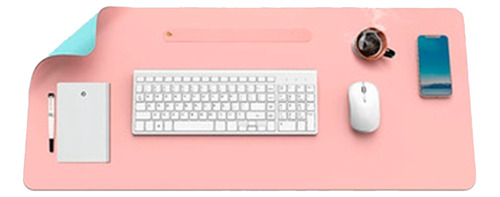 Desk Pad Para Escritorio Mouse 70x35 Cm Rosa Aqua Doble Faz