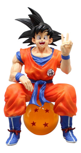 Figura Goku Sentado En Esfera 20cm 4 Estrellas Dragon Ball Z