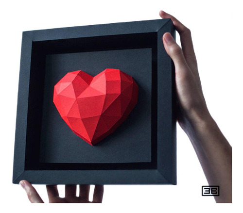 Imagen 1 de 3 de Marco De Corazón Para Armar Papercraft Papiroflexia