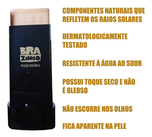 Protetor Solar Facial Brazinco FPS 47 Resistente à Água 14g