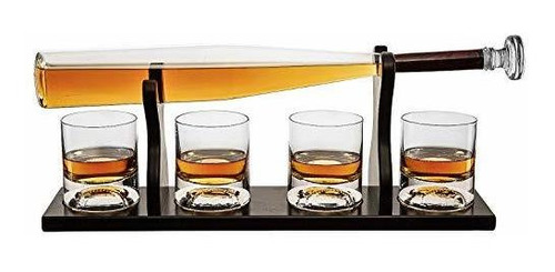 Decantador De Whisky De Bate De Béisbol Y 4 Vasos De Whisky
