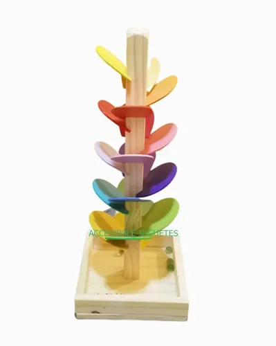 Árbol Musical De Madera Con Canicas Arcoíris – Juguete De Sonido Y Habilidad Motora Para Niños De 2 Años, Incluye 16 Hojas Y 2 Bolas
