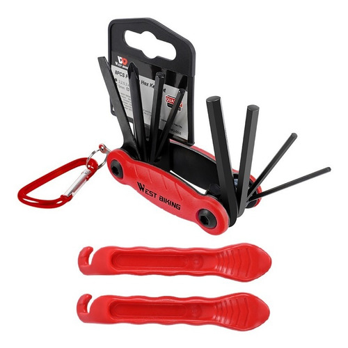 Imagem 1 de 10 de Kit Ferramentas Bike Ciclismo + 2 Espátulas Remoção De Pneu