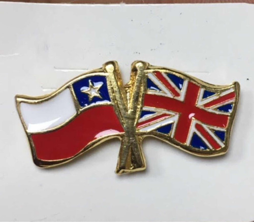 Pin Banderas Chile Y Gran Bretaña Entrelazadas Inglaterra