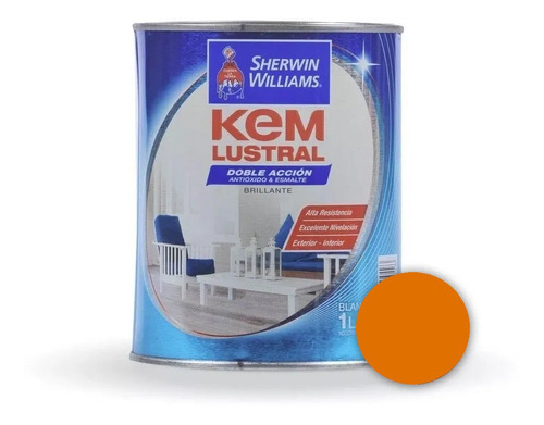 Kem Lustral Esmalte Brillante Colores Vivos 1lt - Prestigio Color Naranja