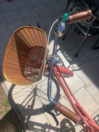 Bicicleta Vintage Rosa Con Canasto