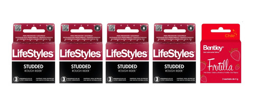 Lifestyles Preservativos Condones 12u Studded Y Lubricante 