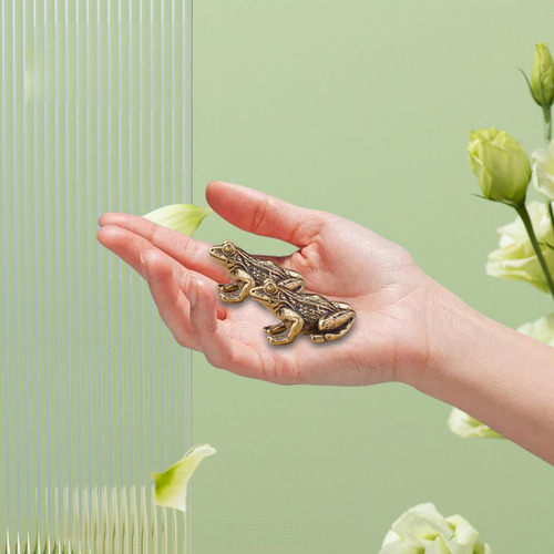 2x Estatuas De Ranas De Latón Artesanales Para Atraer
