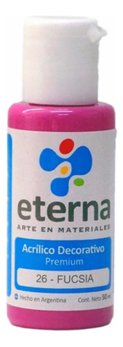 Acrílico Decorativo Premium Eterna 26 Fucsia 50 Ml La Plata