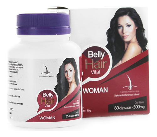 Belly Hair Woman 500 Mg Com 60 Cápsulas