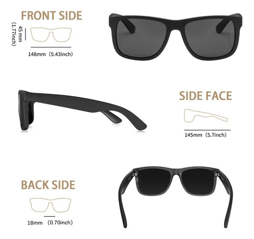 Maxjuli Xl Z87 Gafas De Sol Para Hombres Cabeza Grande Z8806