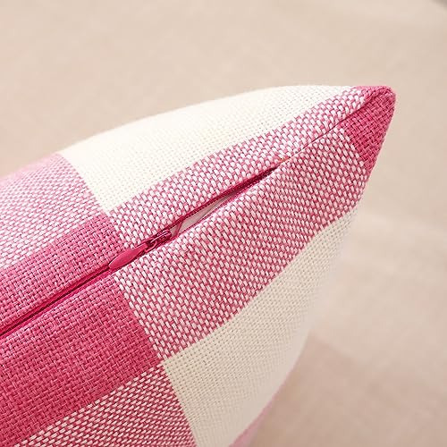 Juego De 2 Fundas De Almohada De Lino Rosa 45x45 Cm