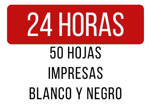 Impresiones 24 Horas Blanco Y Negro Carta/oficio Copias 50un