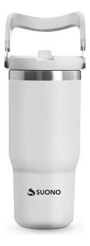 Vaso Térmico Suono De Acero Inoxidable Con Manija 900ml Color Blanco Lisa