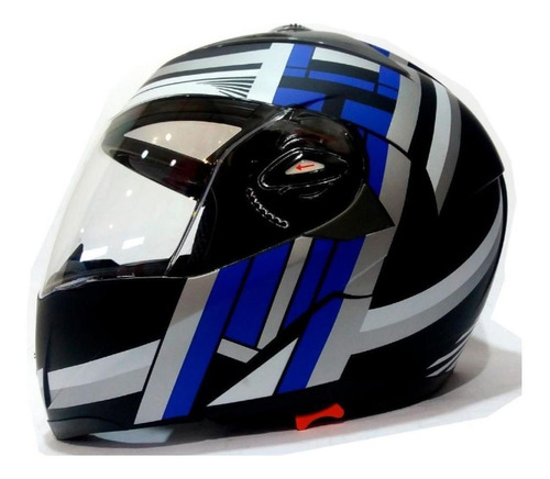 Casco Abatible Ghb 158 Cross Line Neg/gris/az/matte 