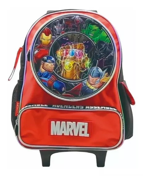 Mochila Primaria Escolar Avengers 40cm Carro Niño Marvel C