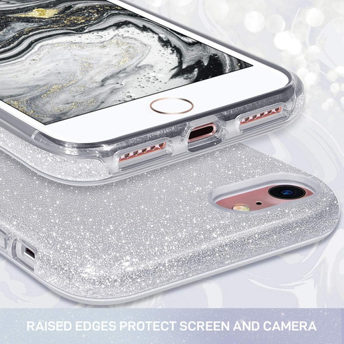 Milprox Glitter Fase Compatible Con iPhone SE 2022, iPhone 8