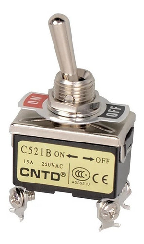 Imagen 1 de 5 de C521b Cntd Interruptor Cola De Rata 2p+ 1t On-off Estable
