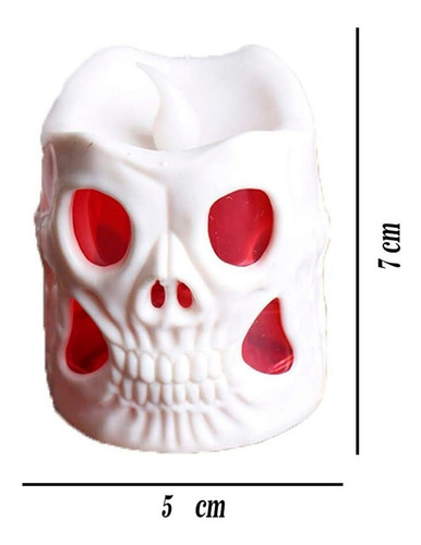 4 Velas A Pilas Luces Colores Con Diseño De Calavera