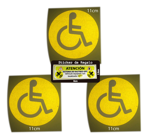 Calcomanias Para Auto O Camioneta Discapacitado 3 Stickers