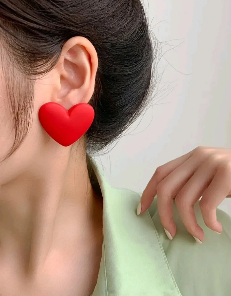 Shein Heart Shapes Y2k Pinup Lolita Hoops