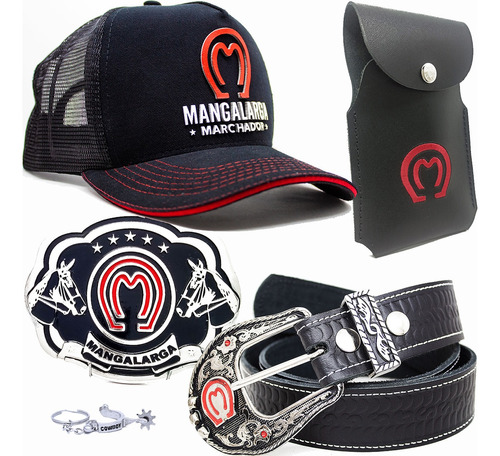 Kit Mangalarga Bone + Cinto 2 Fivela Capinha E Chaveiro