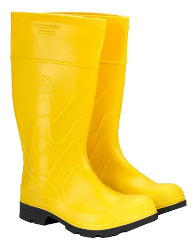 Botas Caucho Larga Negra Y Amarilla MercadoLibre