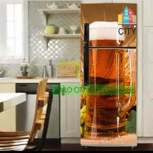 Vinil Decorativo Para Refrigerador Tarro De Cerveza Mod274