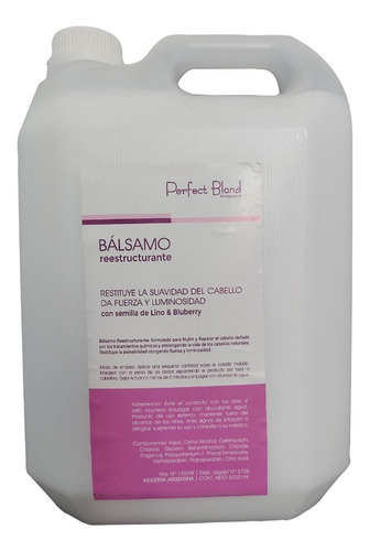 Balsamo Enjuague Nutritivo Perfect Blonde X 5 Litros Ossono