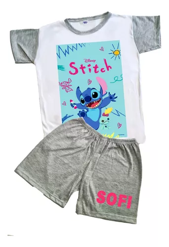 Pijama Stitch Manga Larga Niños Niñas Personalizados