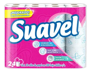 Suavel Papel Higiénico, Multicolor, 24 Rollos Con 300 Hojas