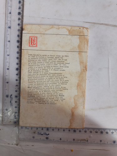 Libro Tercera Residencia Pablo Neruda