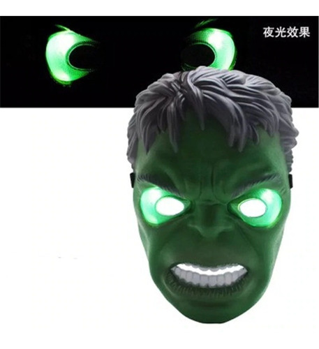 Mascara Infantil Hulk Iluminada Led Incrível Cor Verde