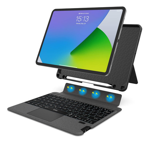 Funda C/teclado Wiwu Para iPad 2021 9g/8g/7g 10.2 Magnetic