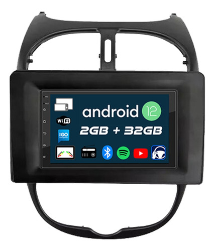 Pantalla Android 7 Peugeot 206 Bt/wifi/gps Camara