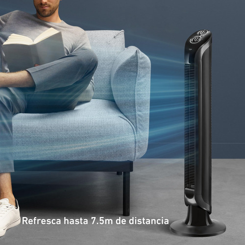 Ventilador De Torre T-fal Eole Infinite Negro Con Temporizad