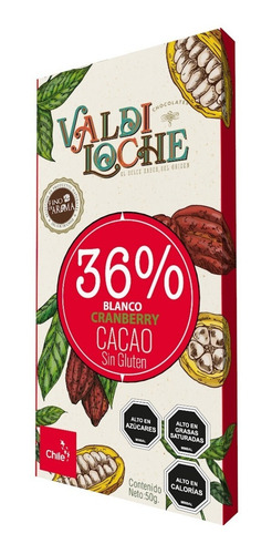 Imagen 1 de 2 de Chocolate Blanco Cranberry 36% Cacao