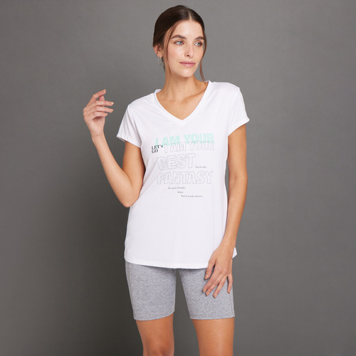 Camiseta Mujer Ostu M/c Blanco Poliéster 40091536-10104