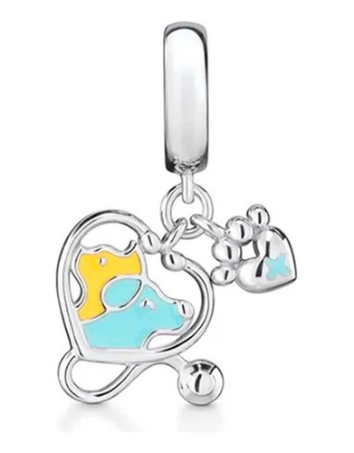 Charm Corazón Veterinario Compatible Plata Ley 925