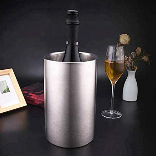 Cubo Enfriador De Vino De Acero Inoxidable Con Doble Pared,