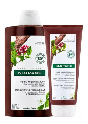 Kit Klorane Anticaida Quinina Shampoo 400ml+bálsamo 200ml