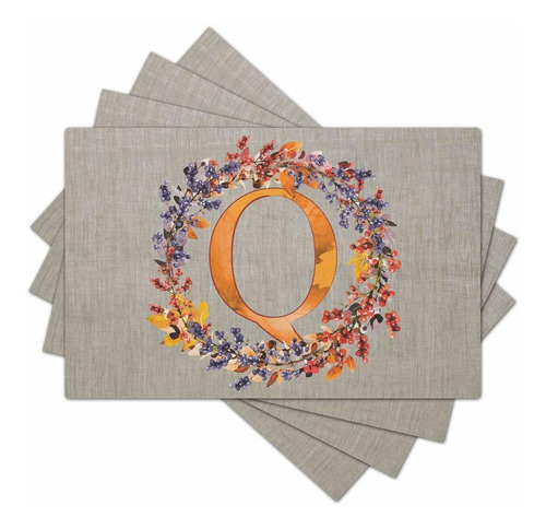 Brgiftshop Beautiful Autumn Wreath Monogram Letter Q Set Of 