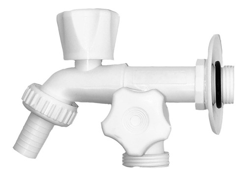 Imagen 1 de 6 de Canilla Plástica Doble Lavarropas Aquaflex - Clavb