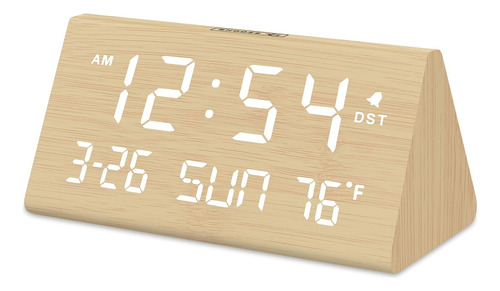Digital Alarm Clocks For Bedrooms - Wooden Electric Clock Wi